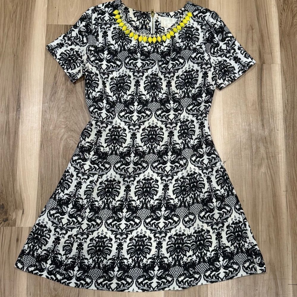 JOA Los Angeles Black White Gemstone Neckline Dress Women’s Small